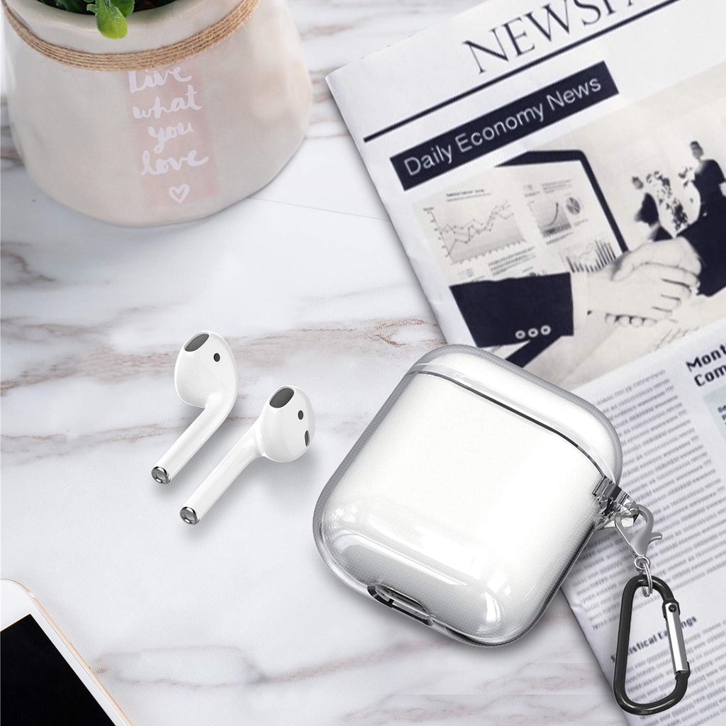 Bao case chống sốc trong suốt cho Airpods 1 / 2 hiệu Likgus Crystal Shell (0.8mm, bảo vệ máy) - Hotphukien Phân Phối