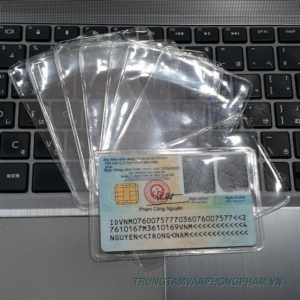 Vỏ bọc căn cước công dân, hộ chiếu, thẻ ATM, thẻ nhân viên hạn chế chống xước trong suốt có nắp bảo vệ an toàn