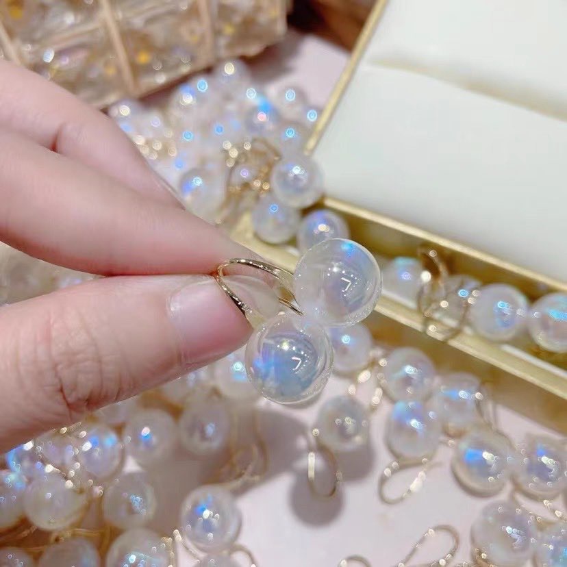 Khuyên Móc hạt ngọc trai nhân tạo đơn giản sang trọng KT403