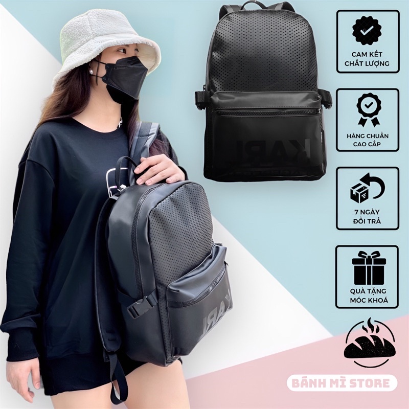 Balo Karl Lagerfeld Backpack Chất Liệu Polyeste Chống Thấm Nước - Bánh Mì Store - Balo Đi Học Màu Đen Chống Nước