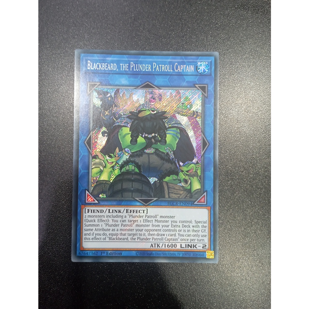 (YDA-TCG) 1 lá thẻ bài Blackbeard, the Plunder Patroll Captain - BLCR-EN094 - Secret Rare