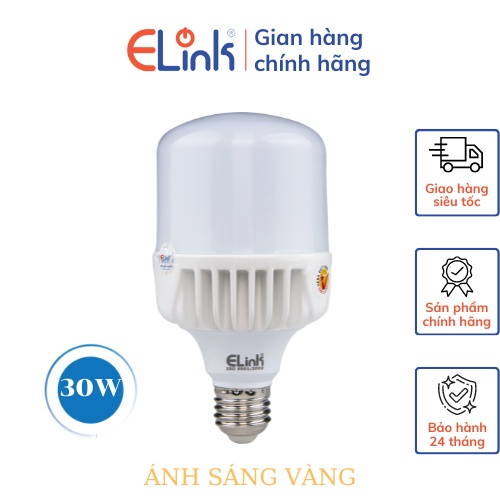 Bóng Đèn Led Trụ Nhôm ELink Cao Cấp, Ánh Sáng Vàng, Thiết Kế Trụ Nhôm Giúp Tản Nhiệt Nhanh, Công Suất 30W
