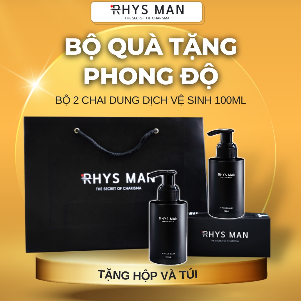 Bộ quà tặng 2 Dung dịch vệ sinh nam giới RHYS MAN Rhys Ultimate hương bạc hà thơm mát 100ml/chai - Combo 2 chai
