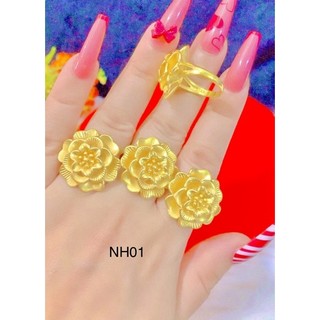 Nhẫn hoa cưới dát vàng 24 cao cấp mẫu mới về