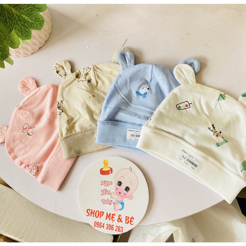 Set mũ sơ sinh kèm bao tay chân Dokma