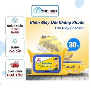 Khăn lau giầy siêu sạch, Giấy vệ sinh giày dép Loại 1 ( gói 30 tờ ) làm sạch sneaker ố, bẩn lau túi xách - MACHIKA