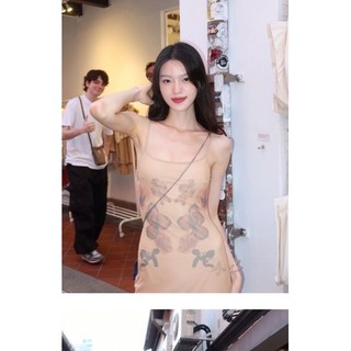đầm dài hai dây voan xoè đuôi cá