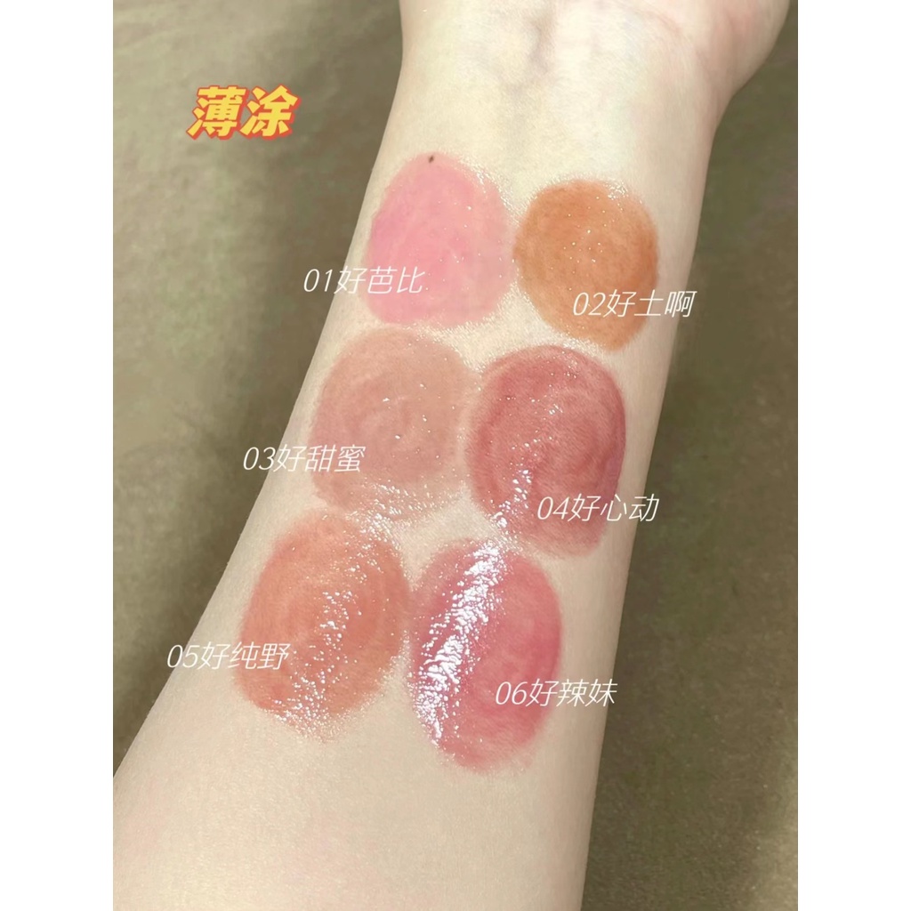 Flortte Son Bóng Dưỡng Ẩm Không Dính Màu Sắc Thời Trang