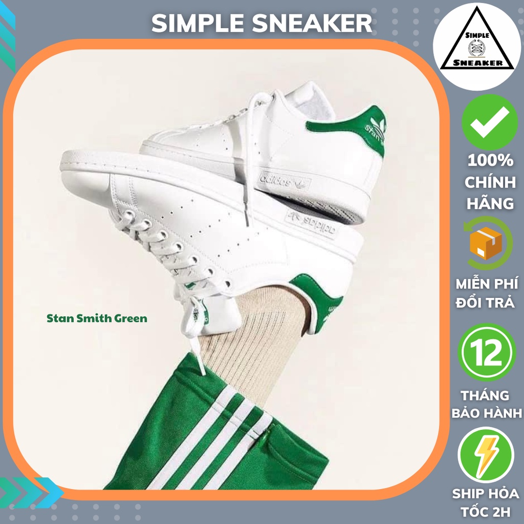 Giày Stan Smith Auth 🔴FREESHIP🔴 Adidas Stan Smith Navy Chính Hãng - Giày Stan Smith Gót Xanh Lá Chuẩn Auth [M20324]
