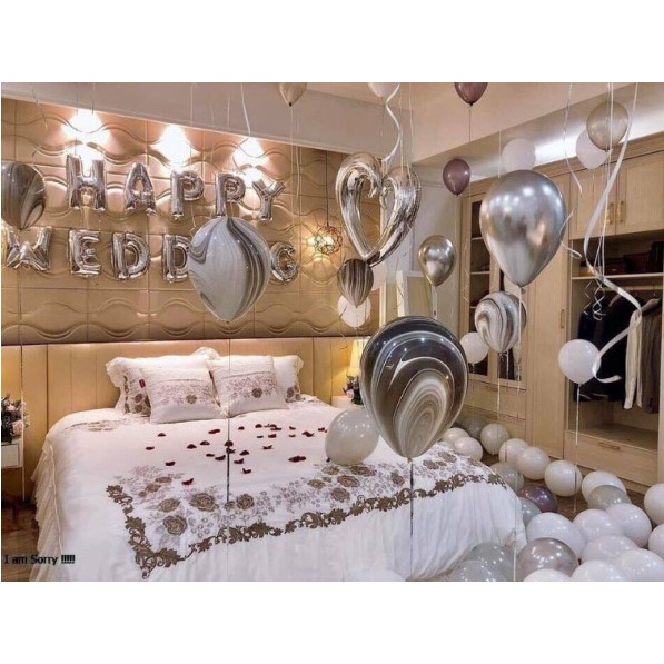 Bóng nhôm tim khuyết trang trí tiệc, phòng cưới, sinh nhật