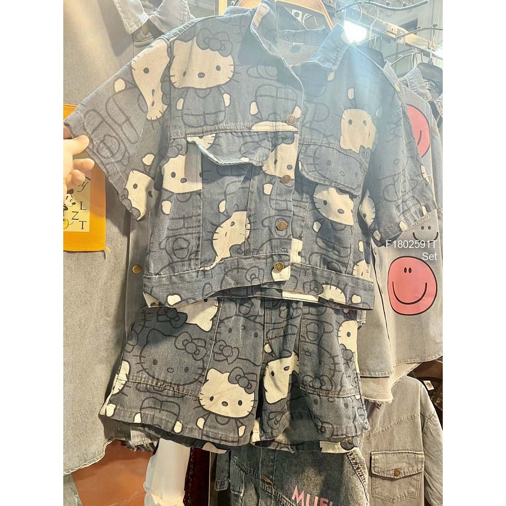 Set jean mèo kitti hàng đẹp [ KÈM ẢNH THẬT]