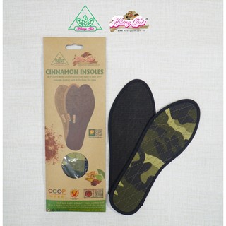 Lót giày lính cao cấp Hương Quế CI-12 làm từ vải cotton, bột quế giúp hút ẩm, khử mùi, phòng cảm cúm