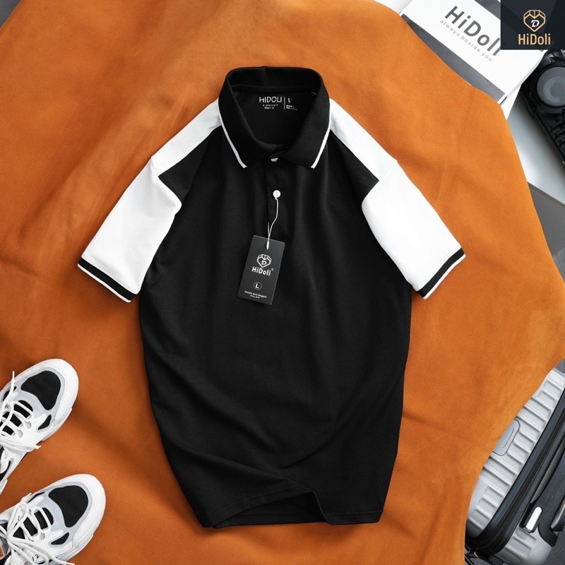Ái thun polo nam tay phối màu vải cá sấu cotton xuất xinh A17