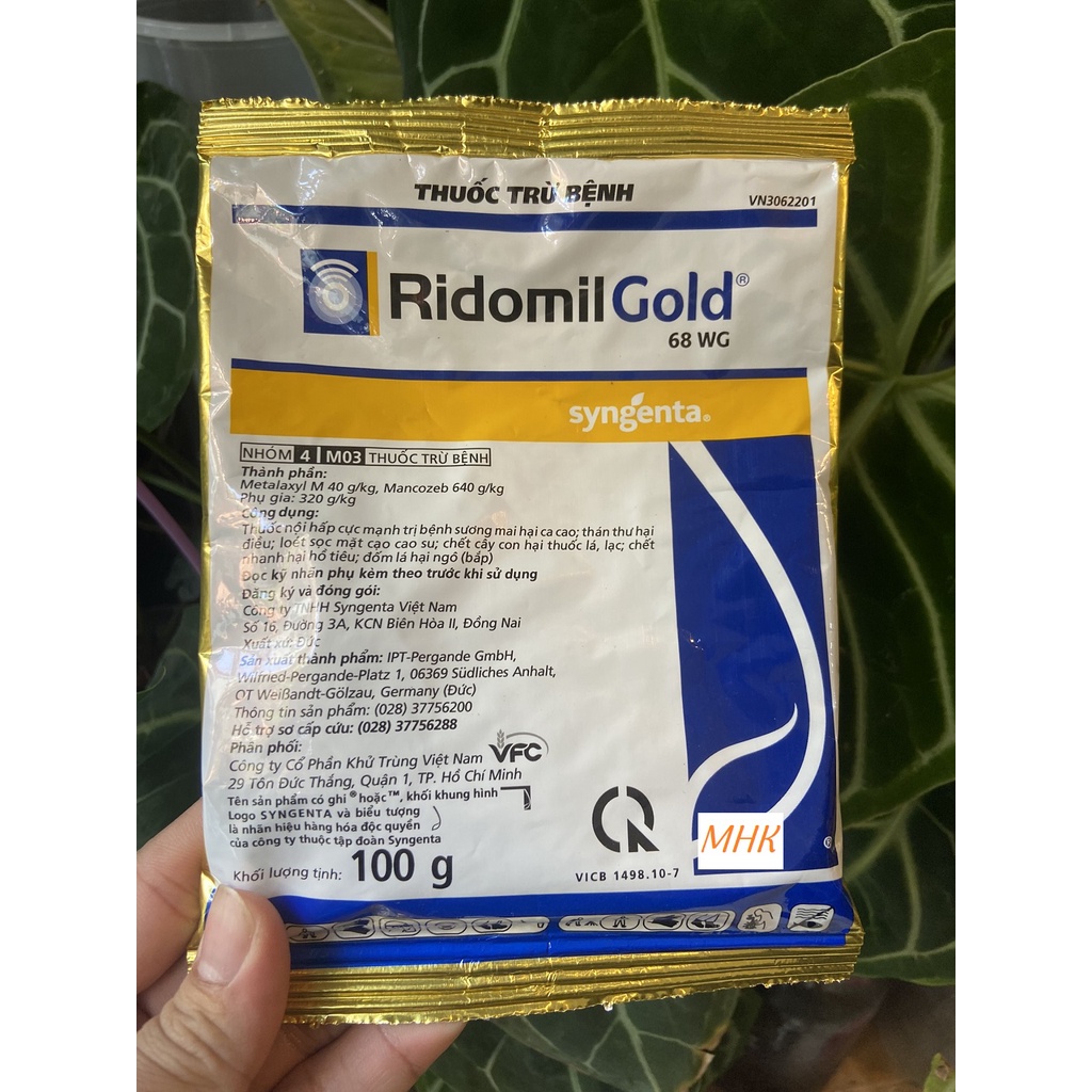 Thuốc trừ nấm bệnh Ridomil Gold 68WG ! Gói 100gr !