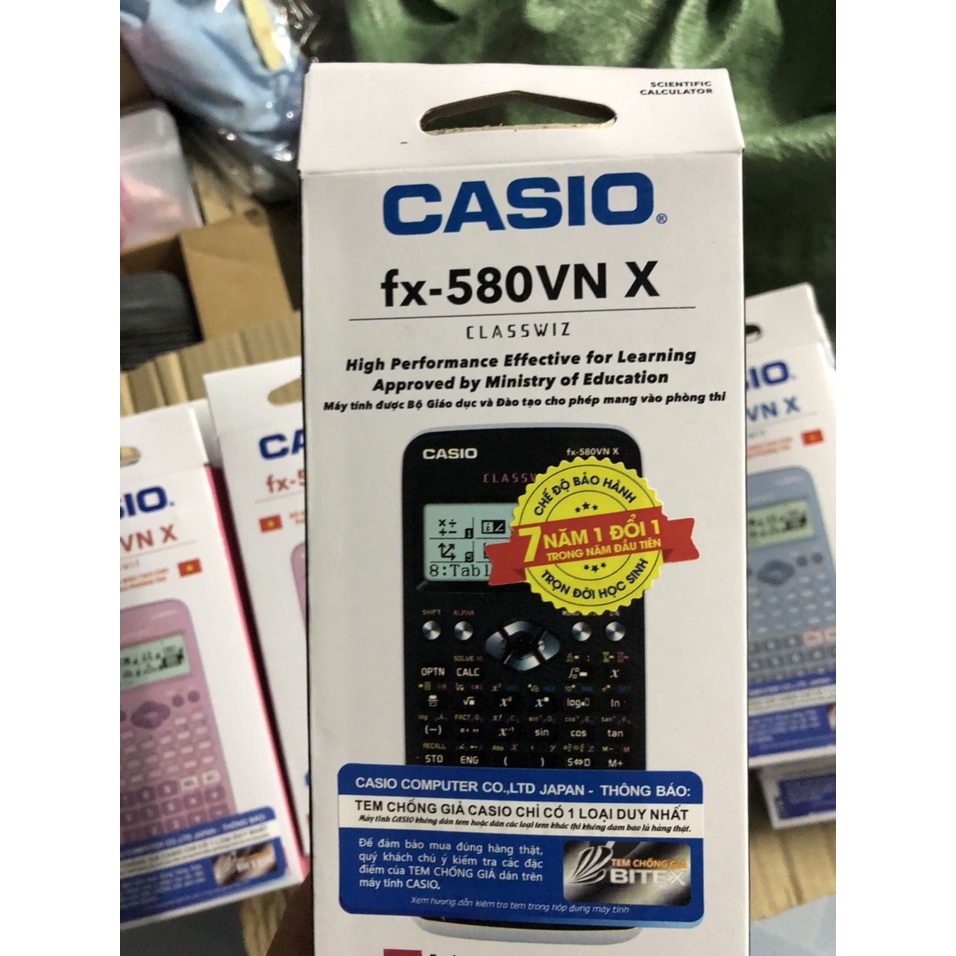 Máy tính cầm tay Casio 580vnx, máy tính cầm tay CASIO FX 580 VNX hàng Thái Lan, máy tính 580 VNX bảo hành 1 năm, 580vnx