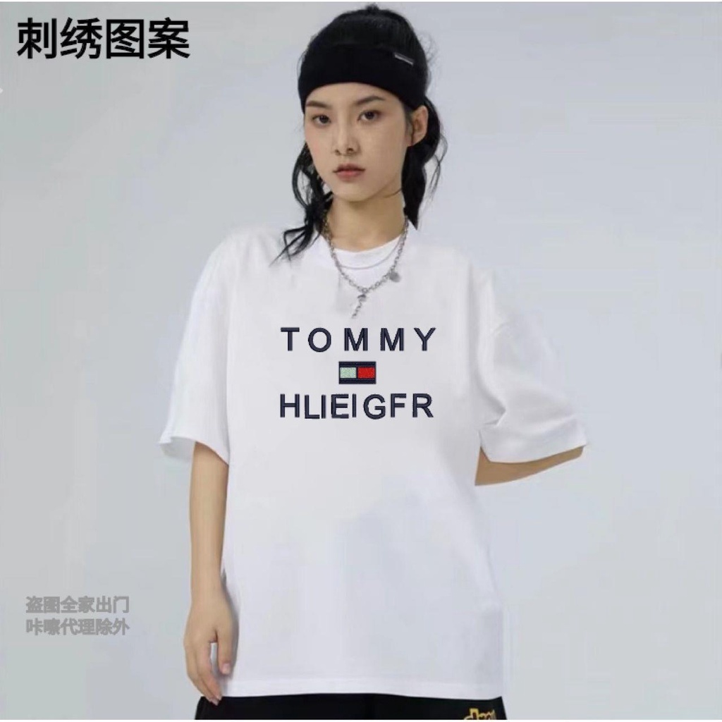 Áo Thun cotton In Chữ tommy Kèm Thẻ Thời Trang Cho Cặp Đôi