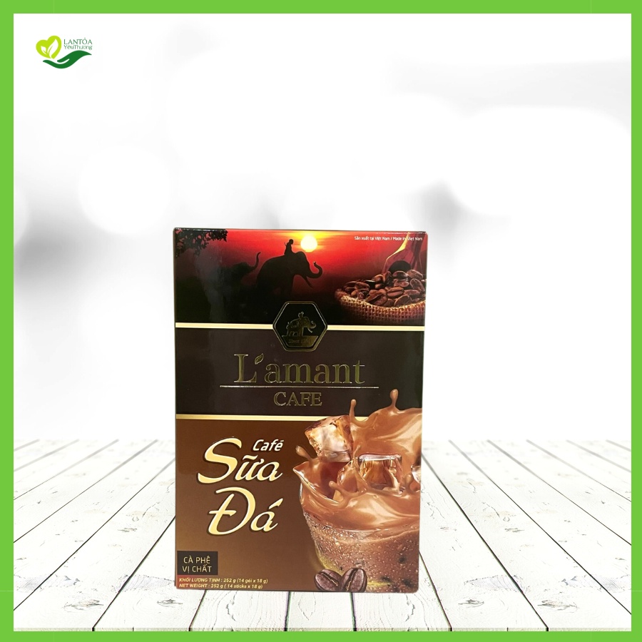 Cà phê hòa tan L'amant Sữa Đá Vị Chất thơm ngon (14 gói x 18gr)