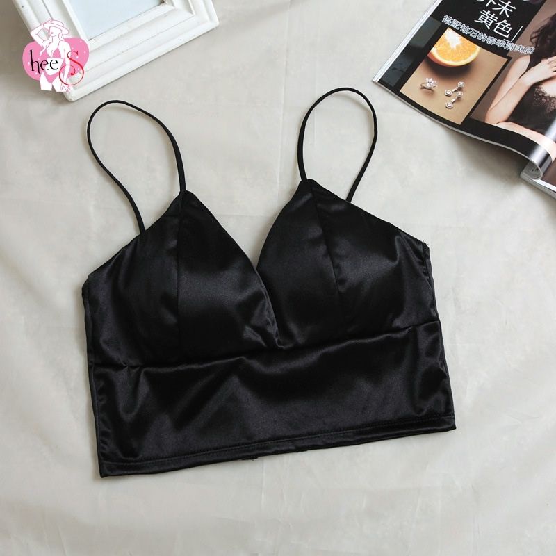 Áo Bra Nữ Satin Phi Bóng Bản To - Braletet Lụa Bóng Thiết Kế Không Gọng,Trang Nhã,Dễ Mặc Nâng Ngực Nhẹ HeeS264