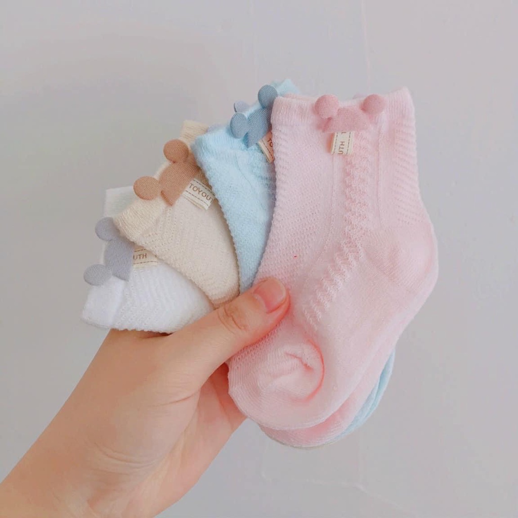 Tất lưới điều hoà cho bé 0-3 tuổi bé trai bé gái, sơ sinh. Tất nhiệt mùa hè