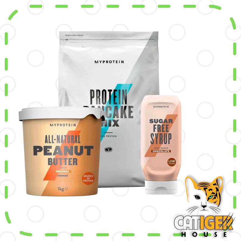 Bột làm bánh Protein Pancake mix 500g + bơ đậu phộng Peanut Butter 1kg + Syrup 400ml
