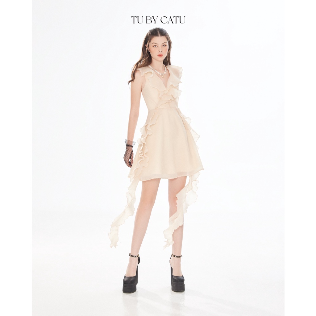 TUBYCATU | Đầm Camilia Ruffle Dress - Cream/ Black