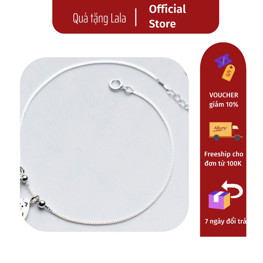 Lắc tay bạc thiết kế hình con mèo dễ thương | Quà tặng handmade | Quà tặng Lala