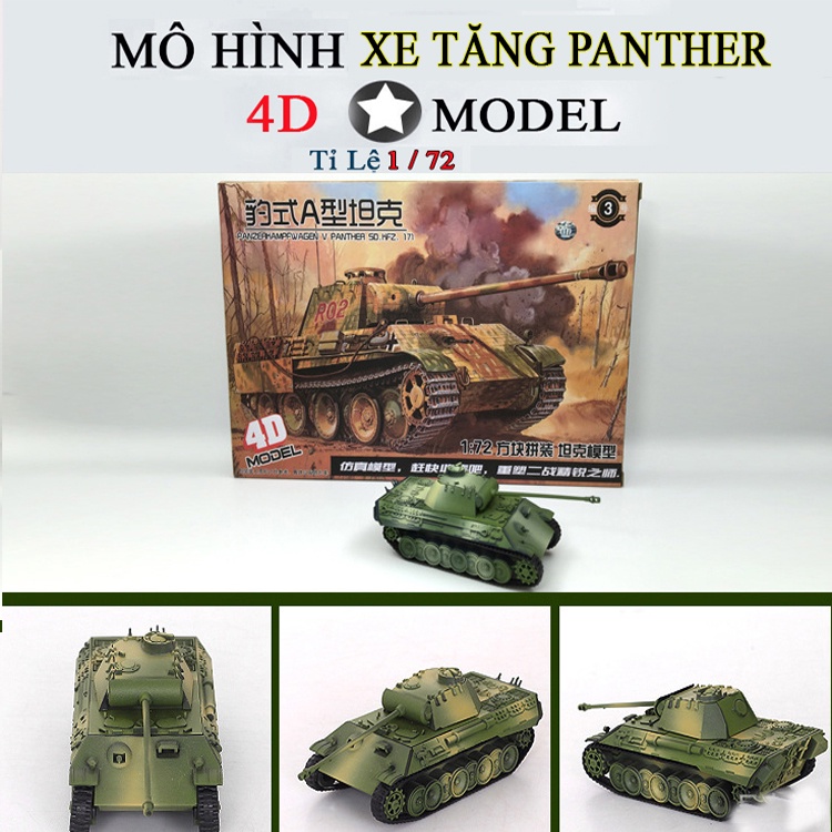 Mô hình Xe Tang Quân Sự PANTHER Tĩnh lắp ráp 4D tỉ Lệ 1:72