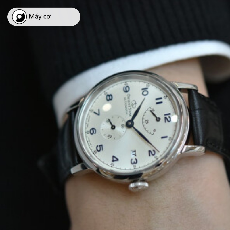 Đồng hồ cơ nam Orient Star Watch Vintage RE-AW000 lộ máy tích cót 50 tiếng mặt kính Sapphire dây da đeo tay chính hãng