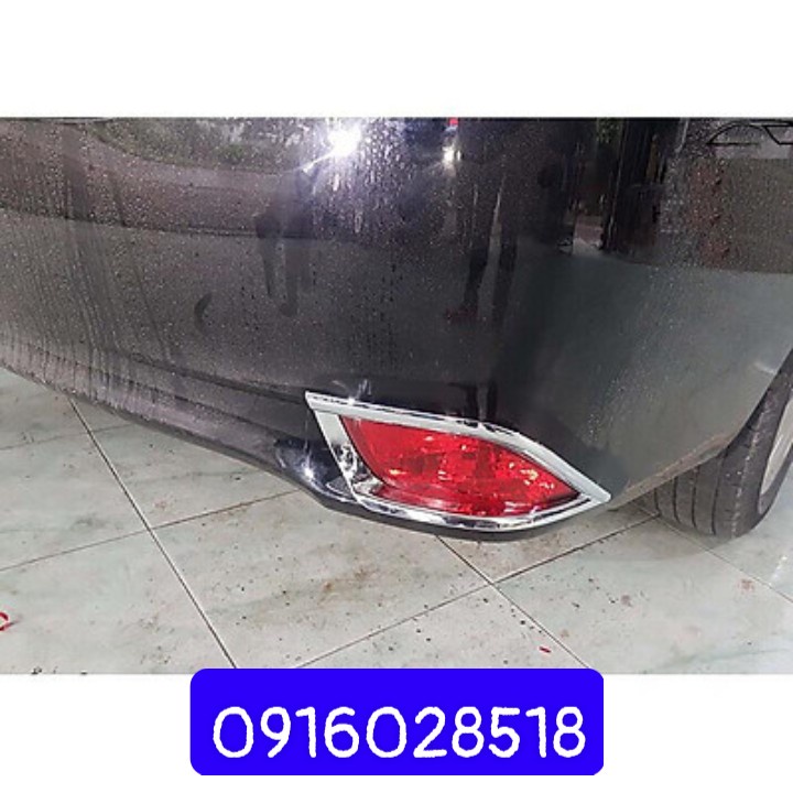 Phụ kiện đồ chơi xe Vios 2014 2015 2016 2017 2018 Bộ 2 ốp đèn gầm sau mạ crom ốp đèn sương mù, ốp đèn cảng