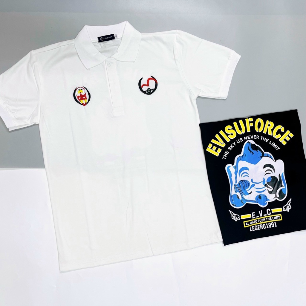 Áo Thun Nam Cổ Trụ Vải Cotton Mềm Mát 2 Màu Trắng Đen Phối Hình Trẻ Trung Lịch Lãm NEW UNISEX