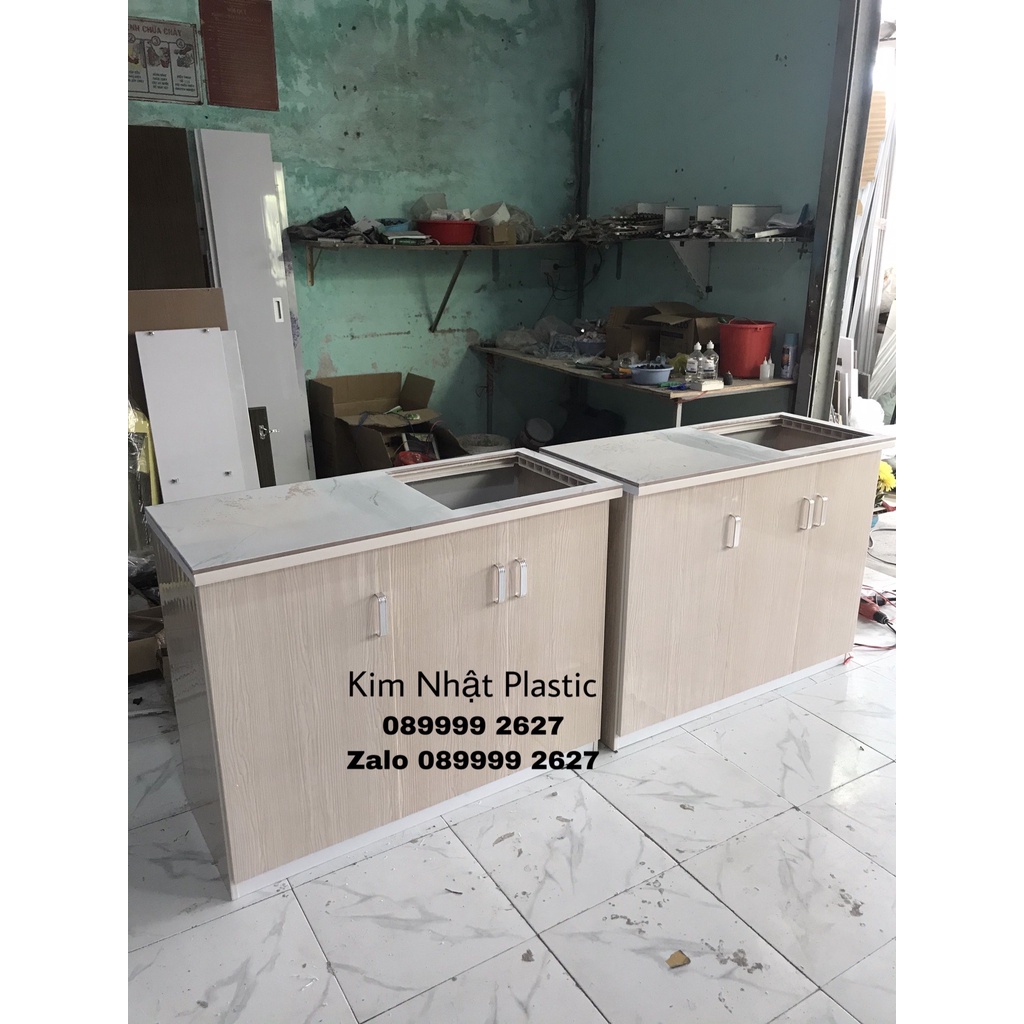 Tủ bếp mini nhựa Đài loan có sẵn bồn rửa freeship