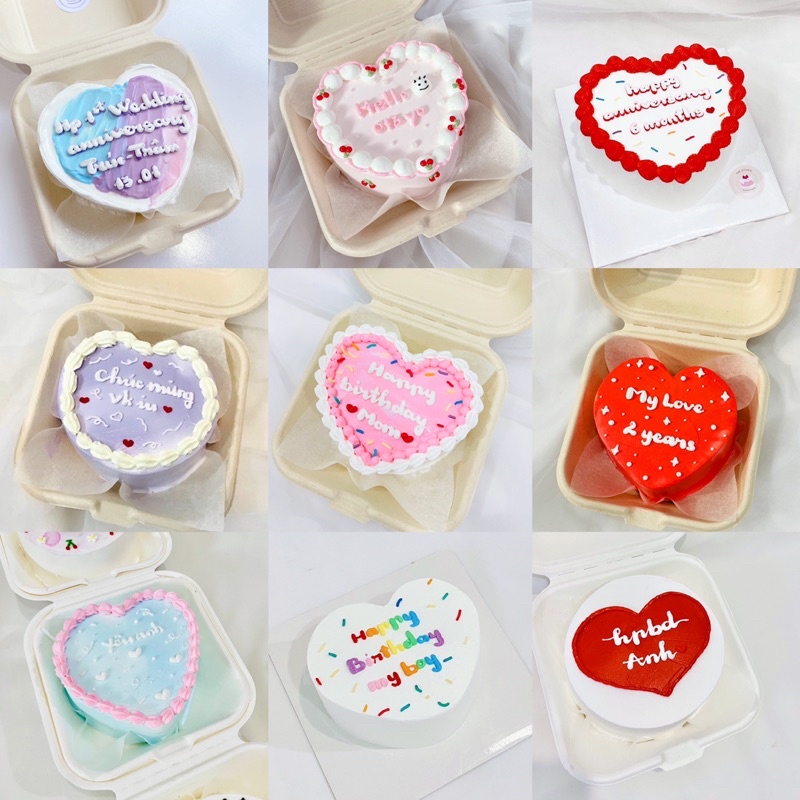 BÁNH KEM BENTO MINI SIZE 10CM HÌNH TRÁI TIM