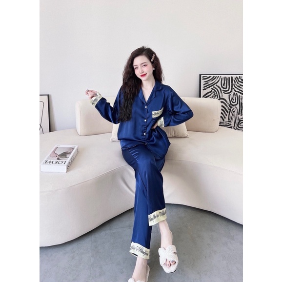 Đồ bộ quần dài tay dài lụa Nhật cao cấp - Aki House Pijama Big Size