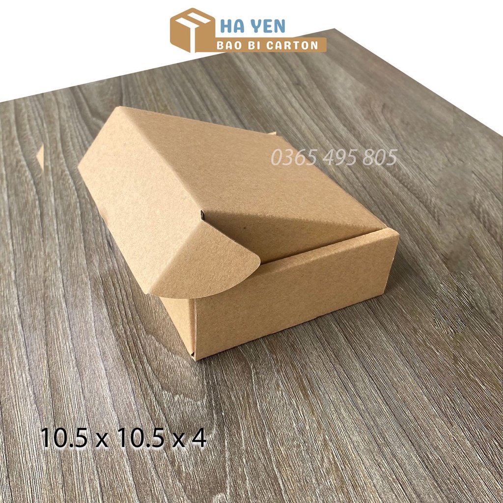 10.5 x 10.5 x 4 cm - 1 Hộp carton nắp gập 10,5x10,5x4 cm