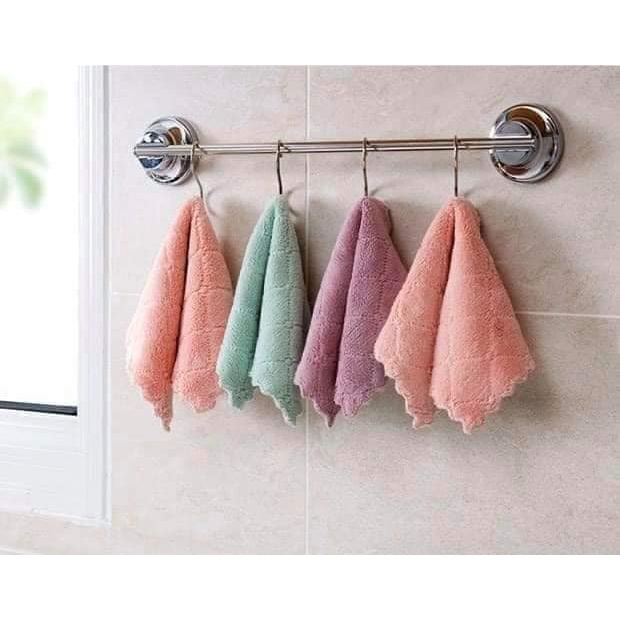 Combo 10 Khăn Lau Bếp Đa Năng 2 Mặt Bông Lau Thấm Hút Tốt