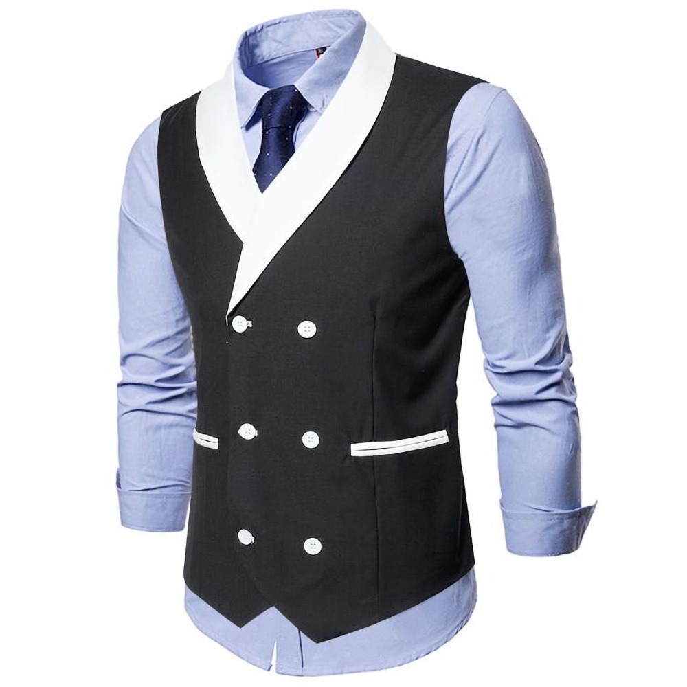 Áo vest nam Áo gile nam chất liệu Polyester độc đáo thiết kế đặc săc thanh lịch 2 hàng cúc trẻ trung năng động H66