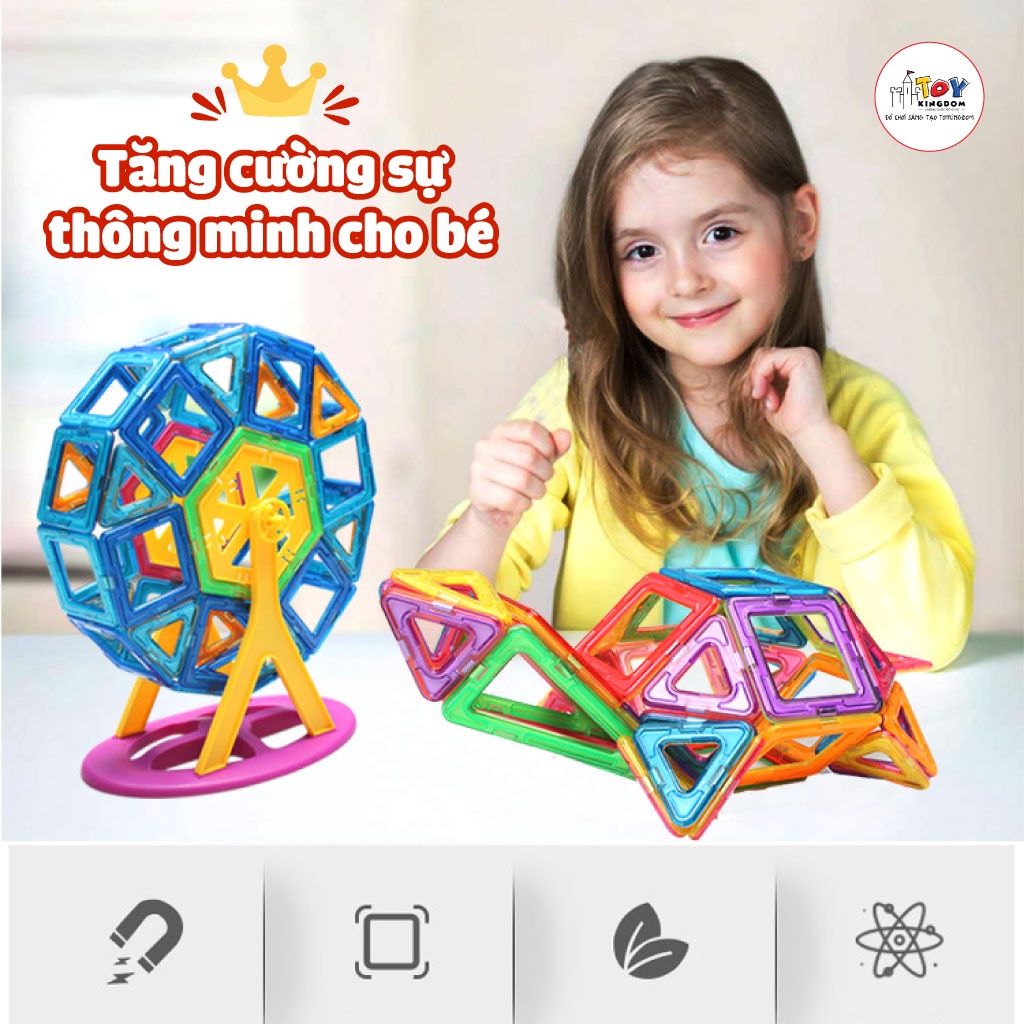 Đồ Chơi Xếp Hình Nam Châm Cao Cấp Ahihi Theo Chủ Đề - Tặng Hộp Đựng