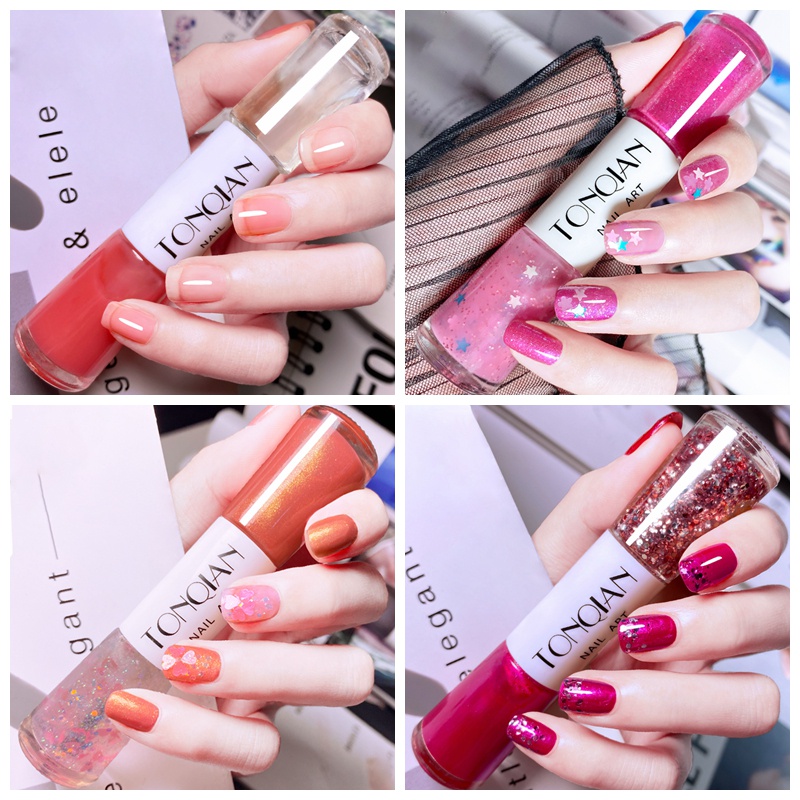 ✨✨Vào Năm 2023, Sơn Móng Tay Hai Tông Màu TikTok Nổi Tiếng Với Màu Sắc Nhấp Nháy Cùng Xu Hướng Đẹp, Cho Nữ Sinh, Trình Diễn Tay Trắng