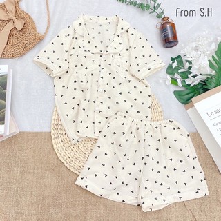 Đồ bộ mặc nhà, đồ bộ cộc ngắn chất liệu xốp đũi hàn freesize