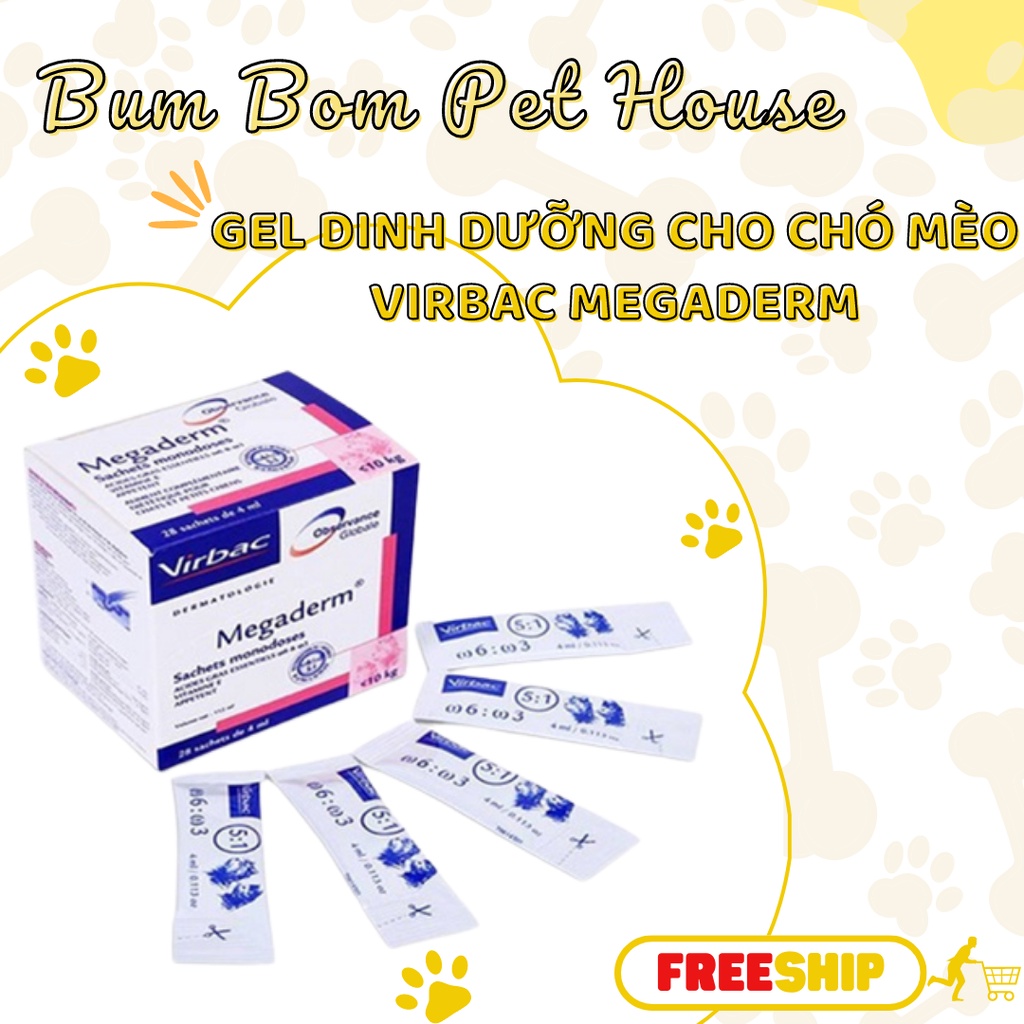 Gel Dưỡng Lông Da cho chó mèo Megaderm 1 gói