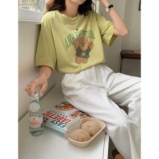 Áo Phông Gấu Phom Rộng Màu Pastel Hàng Quảng Châu AP077