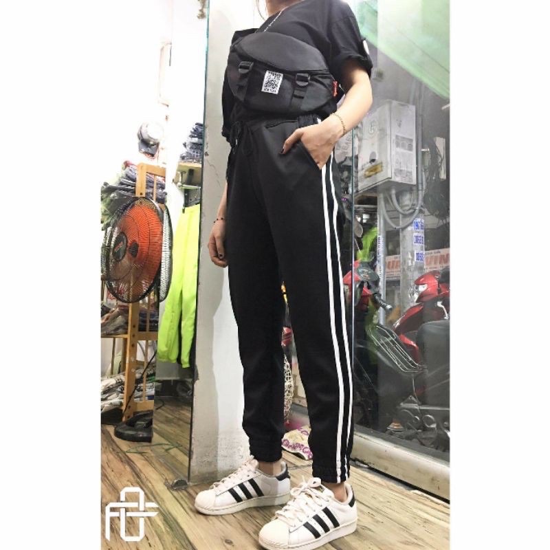 Quần Jogger Thun Trắng Kem Phối Viền, MADE BY F.O.F