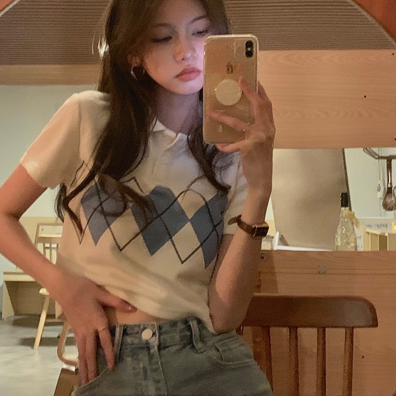 Áo thun croptop ZHELIHANGFEI phong cách cổ điển gợi cảm cho nữ