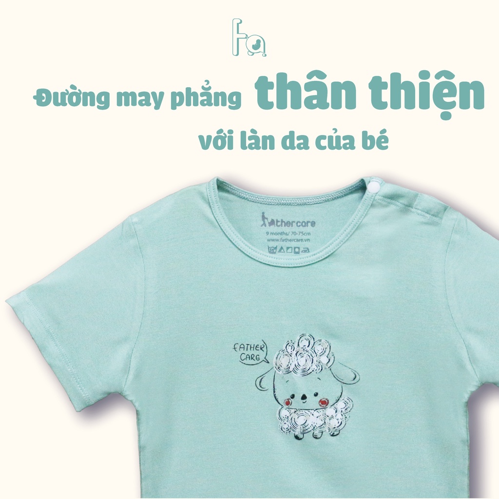 Bộ Quần Áo trẻ em FatherCare Cài Vai Cộc Tay - Cừu trắng FC967