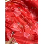 Vải Tơ Óng Đỏ Hoa Xinh