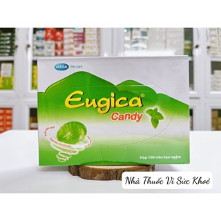 ✅ Kẹo ngậm thảo dược Eugica hộp 100 viên giúp giảm ho sát trùng họng hiệu quả