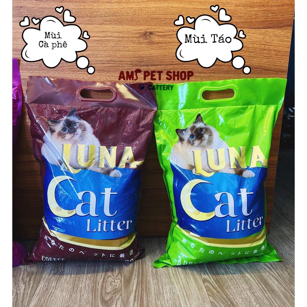 CÁT VỆ SINH CHO MÈO, CÁT LUNA LITTER, CÁT ĐẤT SÉT, SIÊU VÓN SIÊU KHỬ MÙI