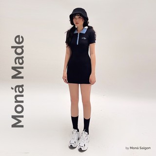 Đầm ôm body polo MONÁ - MIX ĐEN