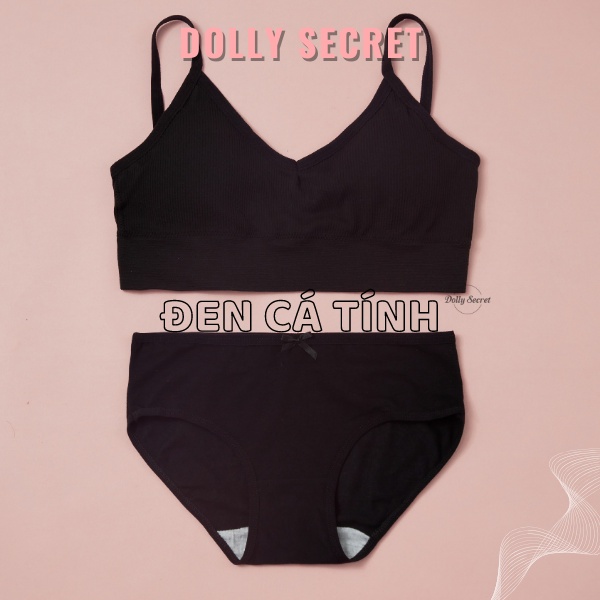 Bộ đồ lót cotton sợi tre DOLLY SECRET gồm 2 chi tiết áo và quần mặc hàng ngày B11 | BigBuy360 - bigbuy360.vn