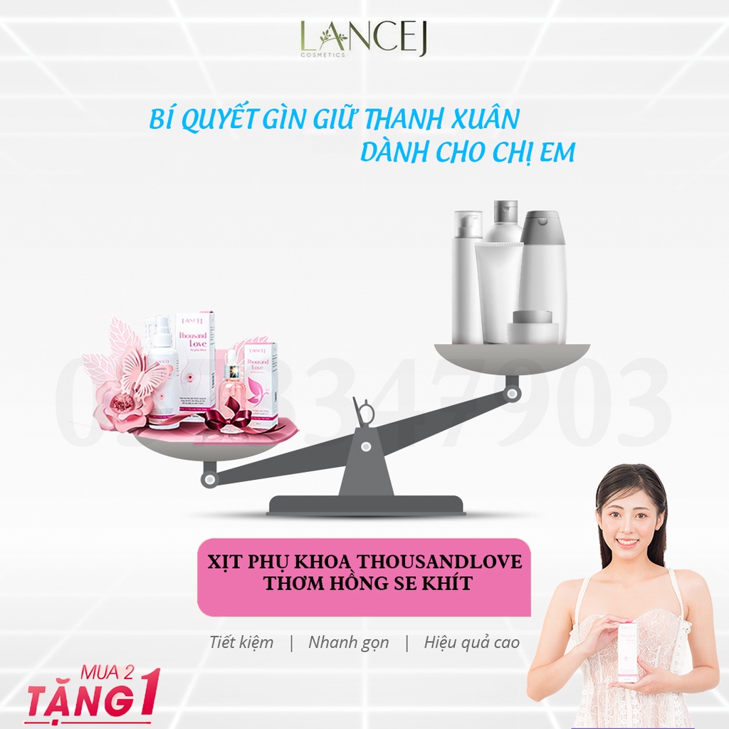 Dung Dịch Xịt Thảo Dược Thousand Love Giúp Làm Sạch Vùng Kín,Khử Mùi Hôi,Xoá Sổ Khí Hư Nấm Ngứa,Dưỡng Ẩm Ѕe Κhít Cô Bé